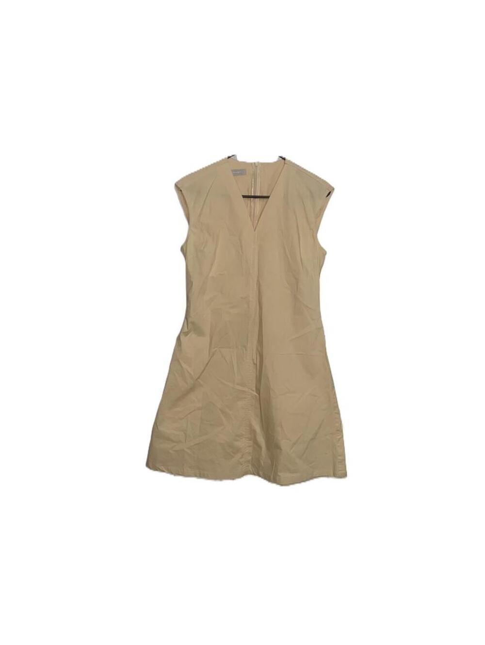 Stefanel Beige Minimalist Sleeveless Dress Italy Size 8 Modern Chic Style
